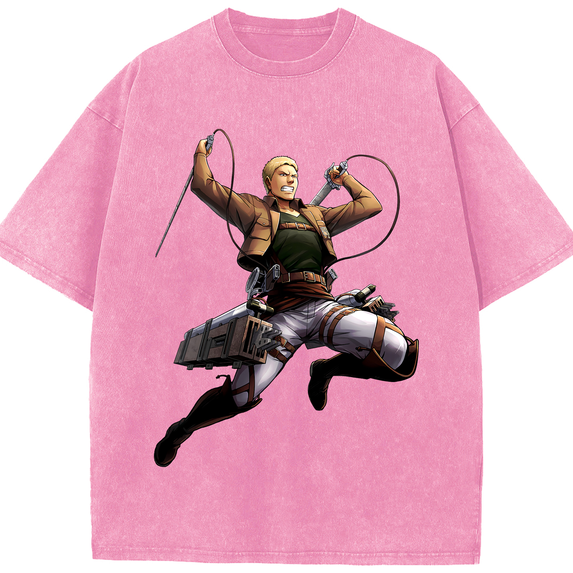 （画像用） 進撃の巨人 ライナー・ブラウン Attack on Titan Reiner Braun 綿100% ヴィンテージ風 半袖Tシャツ（フロントプリント）
